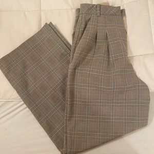 H&M Wideleg Plaid dress pants 11.5” inseam
